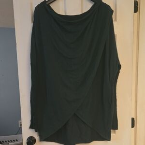 Athleta Green Asymmetrical Wrap Blouse Long Sleeve